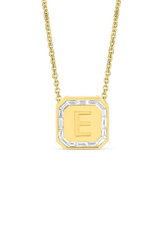 Letter Necklace  - Baguette Diamond