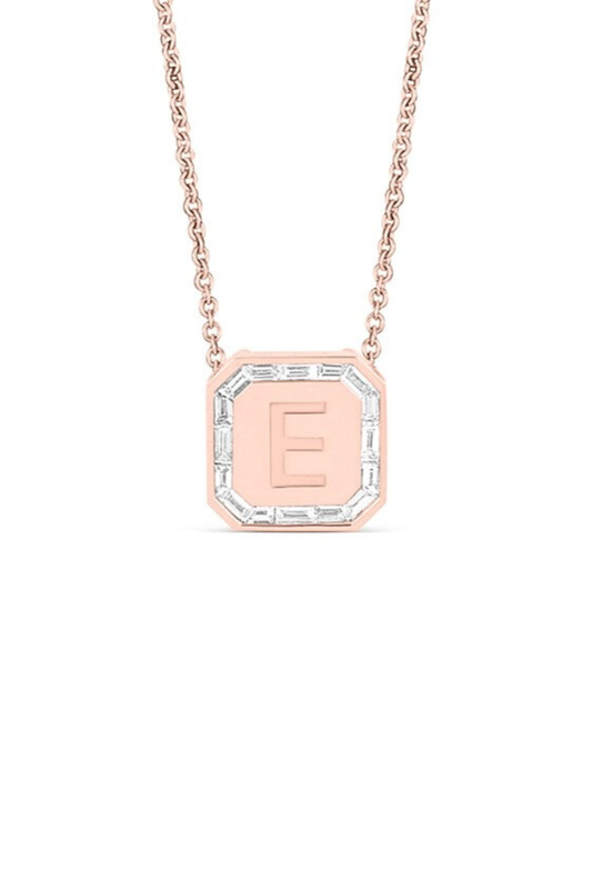 Letter Necklace  - Baguette Diamond