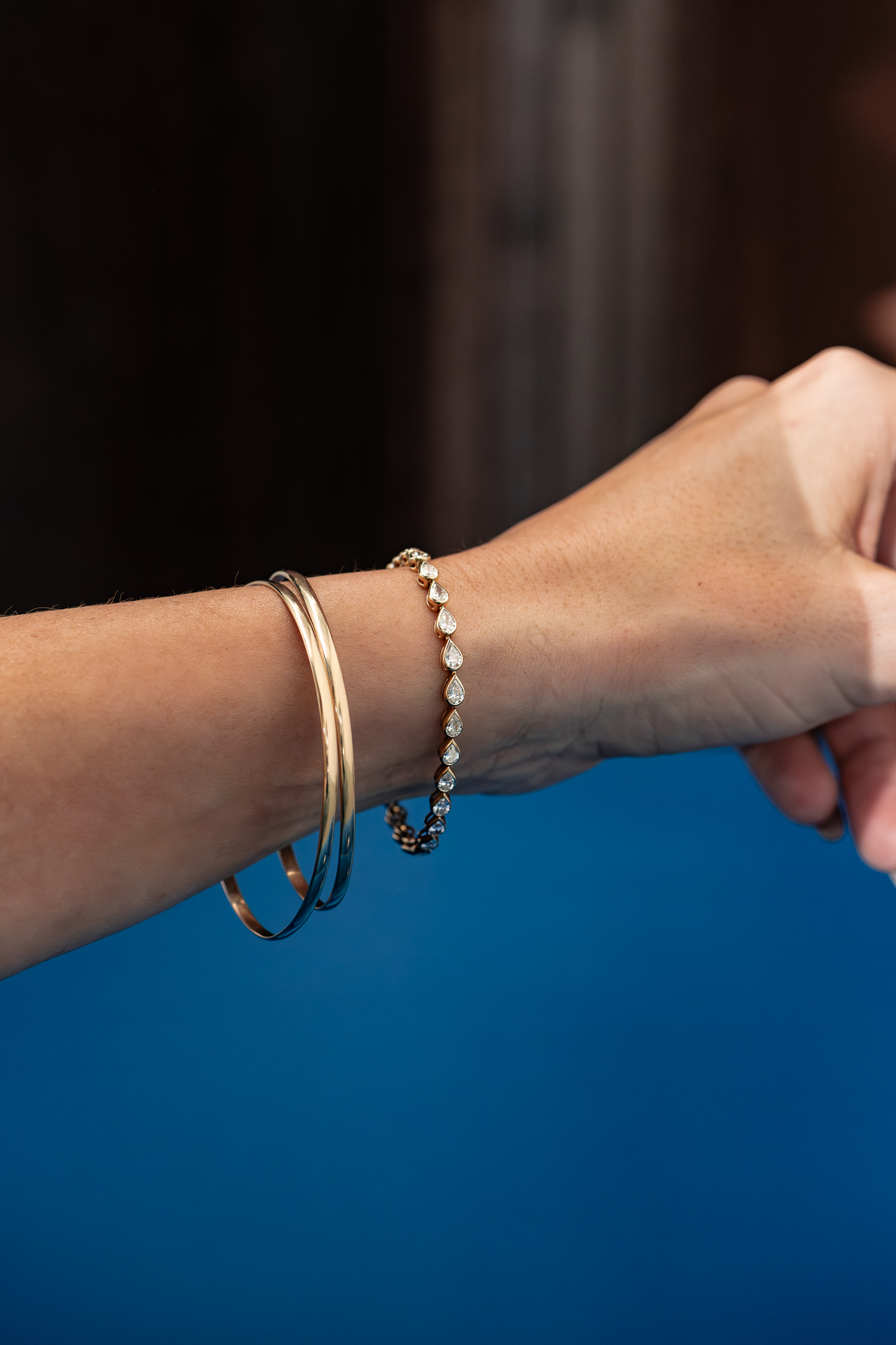 Pear Bezel Diamond Tennis Bracelet