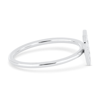 Letter Ring  - Round Brilliant Diamond