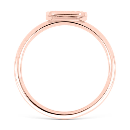 Letter Ring  - Round Brilliant Diamond