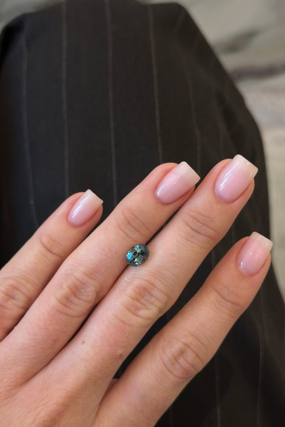 2.190ct Blue/Green Oval Sapphire GM-0784