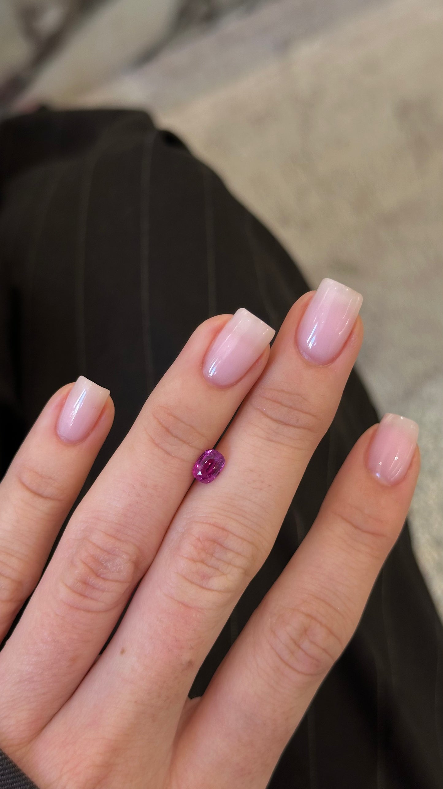 0.97ct Vivid Pink Elongated Cushion Sapphire