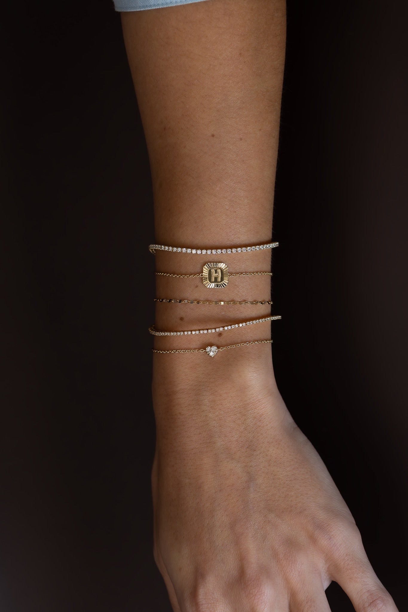 Kaitlin Bracelet - Studded Diamond Heart