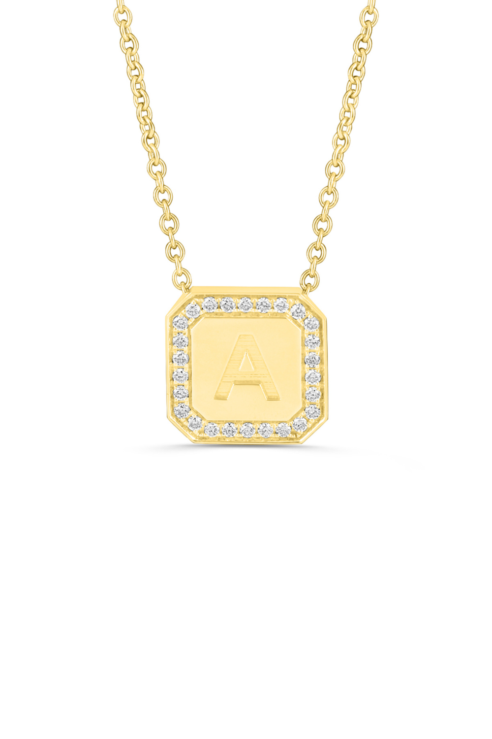 Letter Necklace  - Round Brilliant Diamond
