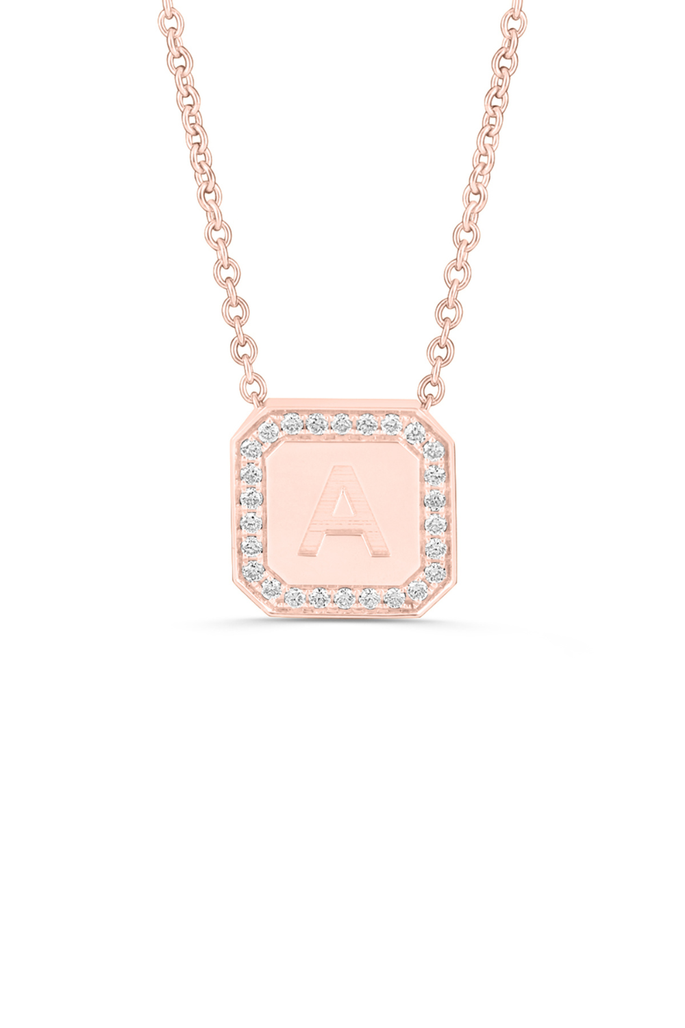 Letter Necklace  - Round Brilliant Diamond
