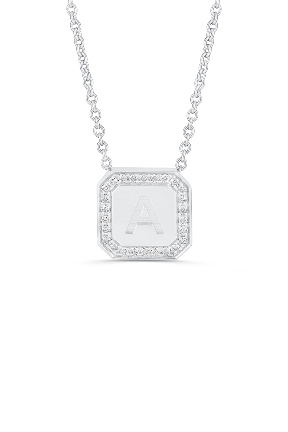Letter Necklace  - Round Brilliant Diamond