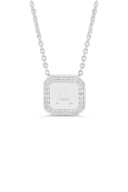 Letter Necklace  - Round Brilliant Diamond