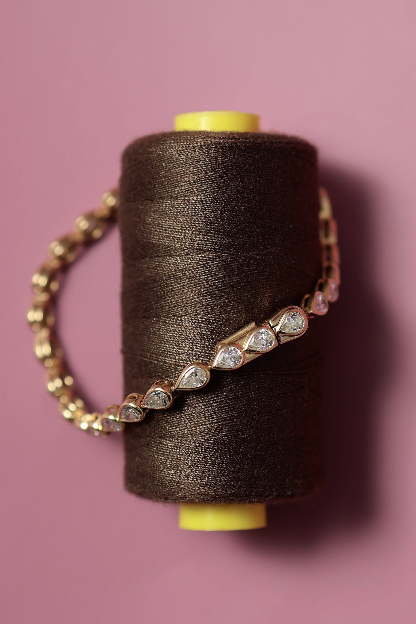 Pear Bezel Diamond Tennis Bracelet