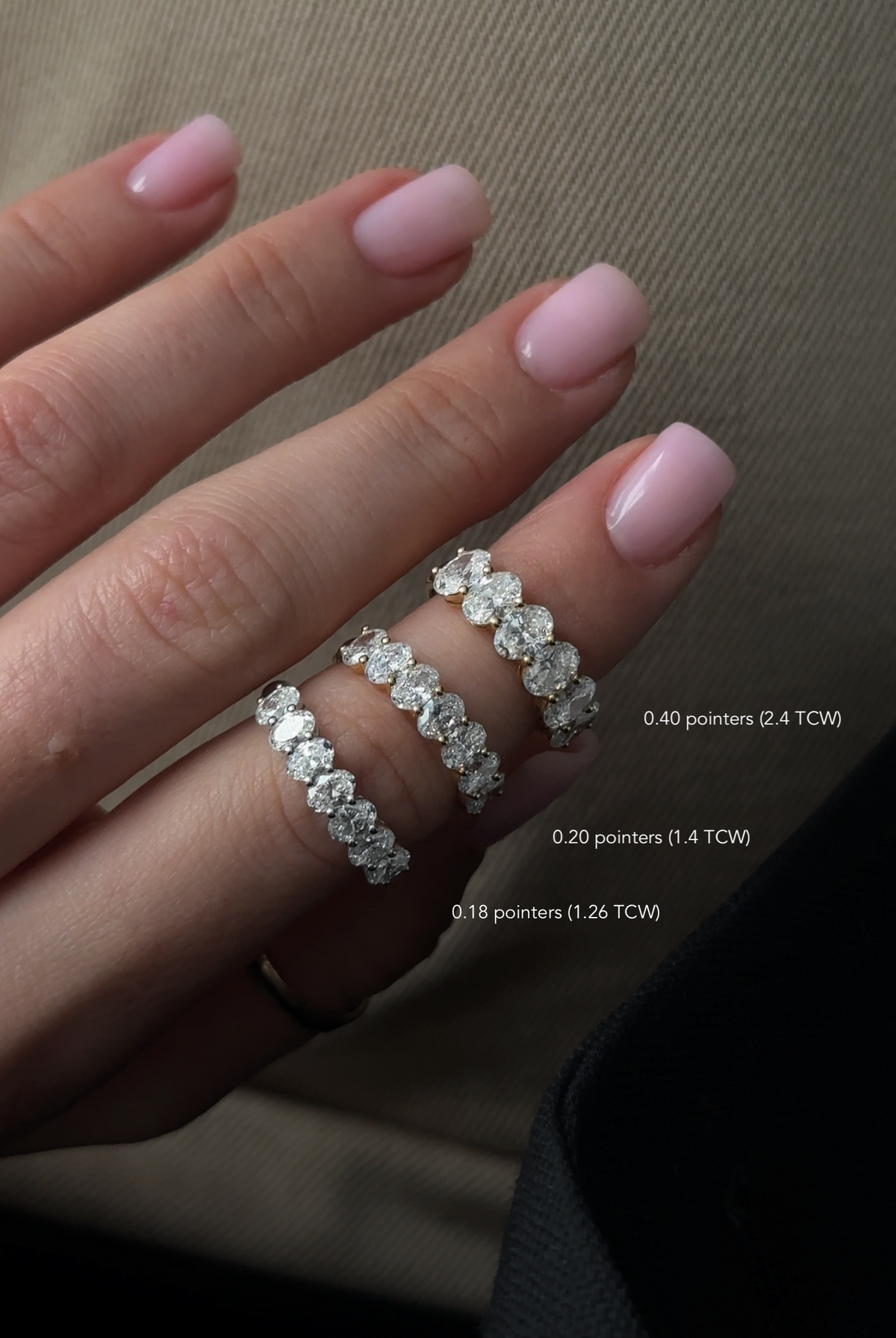 Oval Cut half-eternity Band (0.40ct each )