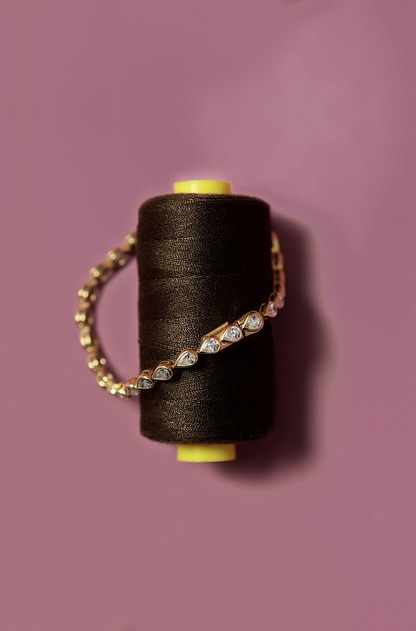 Pear Bezel Diamond Tennis Bracelet