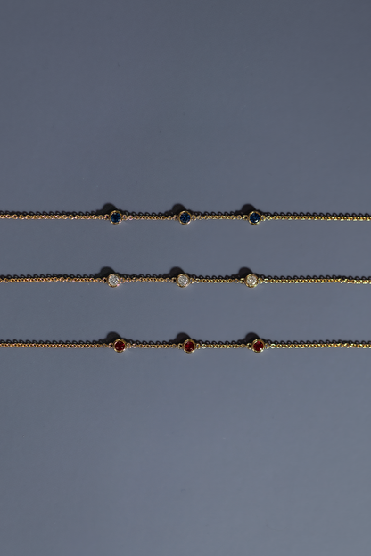 The Trio Gemstone (in Sapphire Ruby or Diamond)