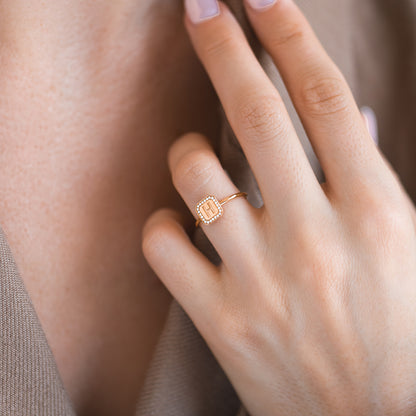 Letter Ring  - Round Brilliant Diamond