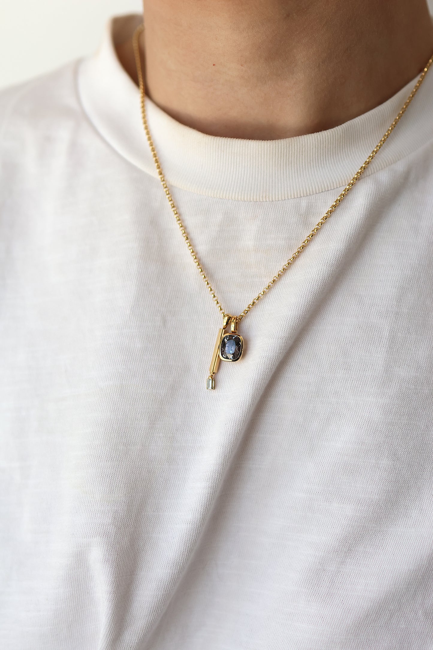 2.3ct Bezel Set Purple Spinel Pendant