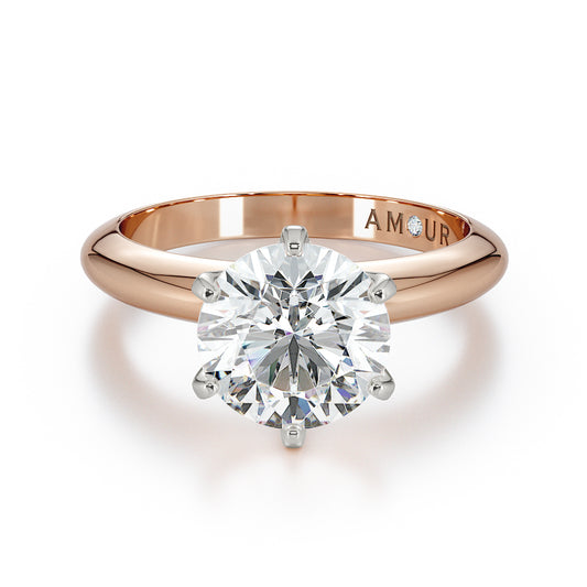 Classic Six Claw Solitaire With Knife Edge Band