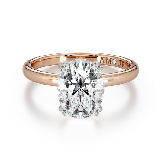 Double Claw Set Oval Cut Solitaire