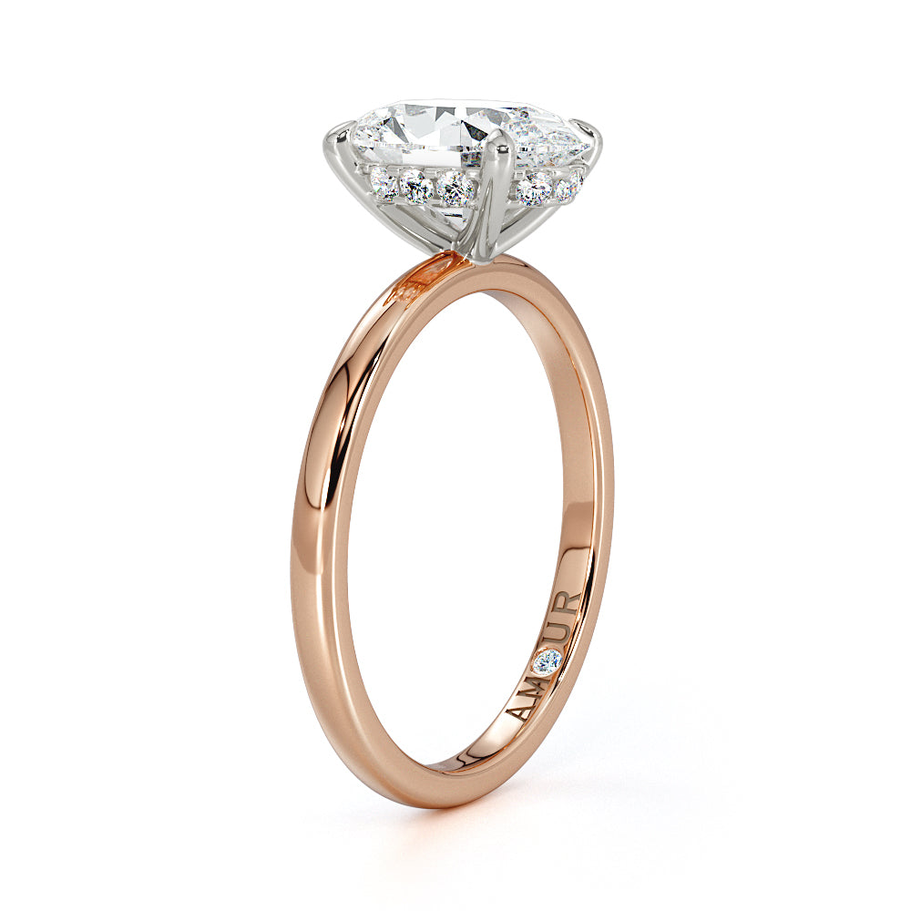 Four Claw Solitaire With Diamond Set Hidden Halo