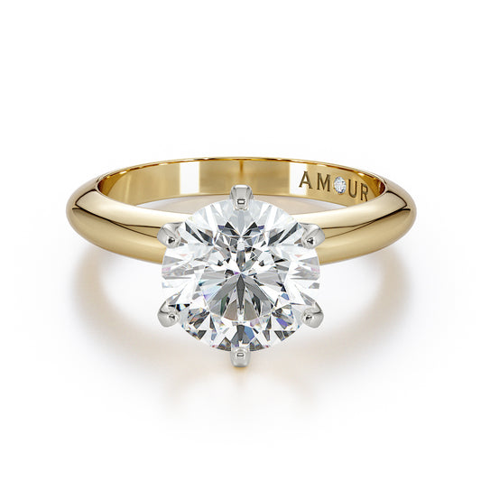 Classic Six Claw Solitaire With Knife Edge Band