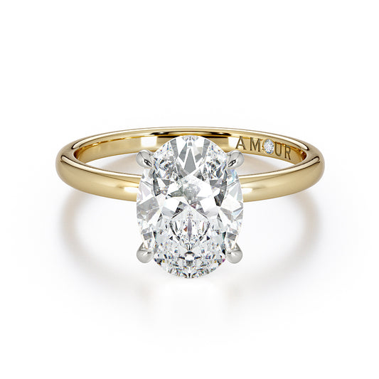 Four Claw Solitaire With Diamond Set Hidden Halo