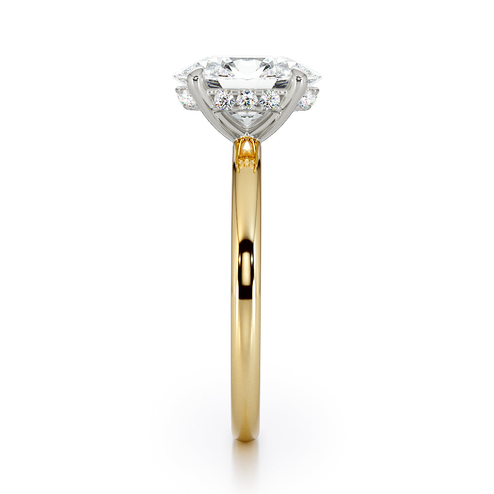 Four Claw Solitaire With Diamond Set Hidden Halo