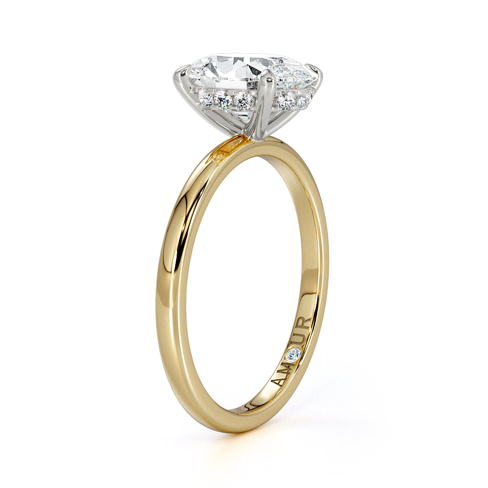Four Claw Solitaire With Diamond Set Hidden Halo