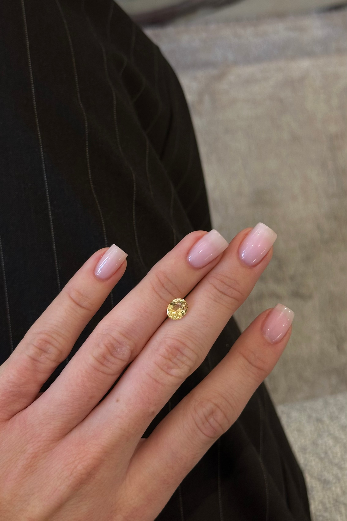 1.25ct Oval Pale Yellow Sapphire