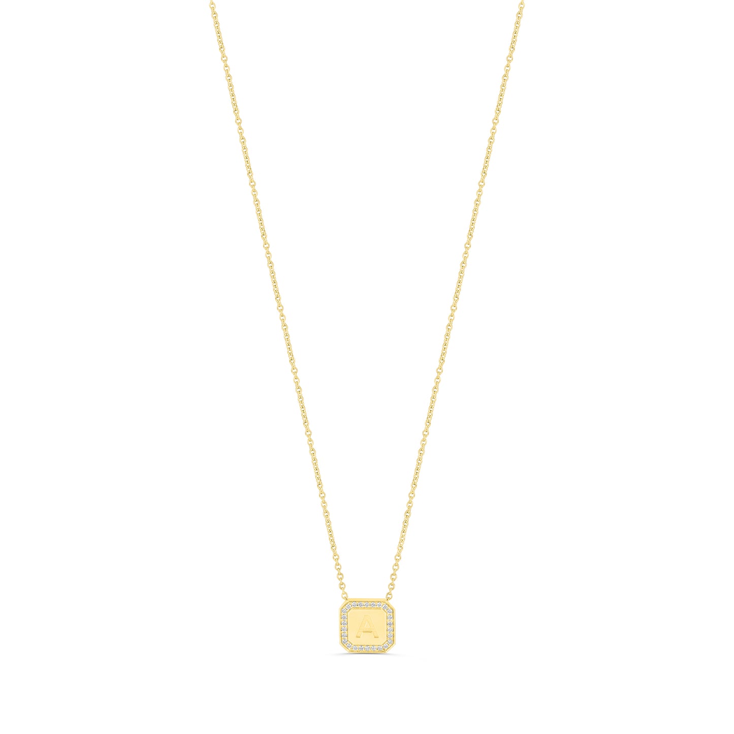 Letter Necklace  - Round Brilliant Diamond