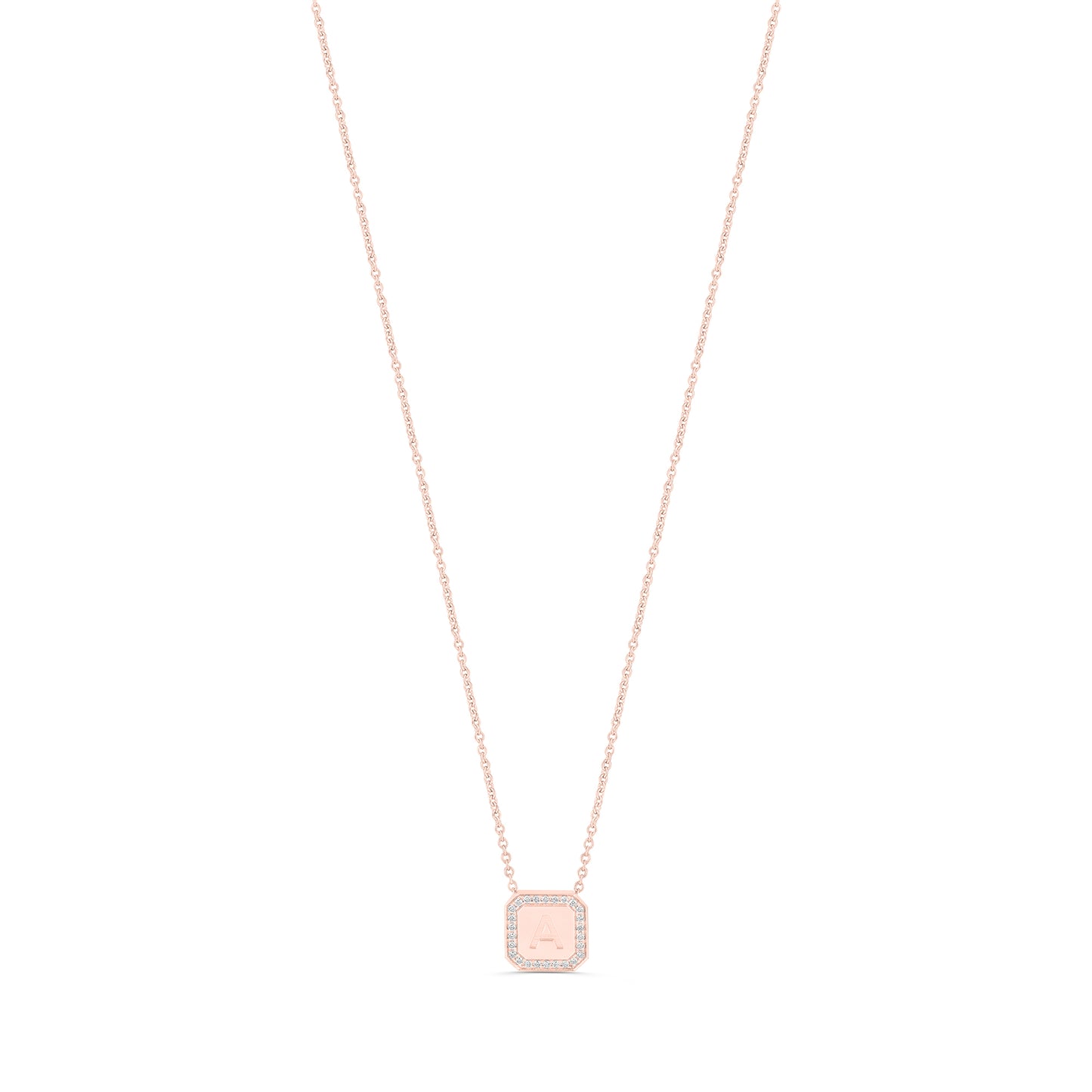 Letter Necklace  - Round Brilliant Diamond