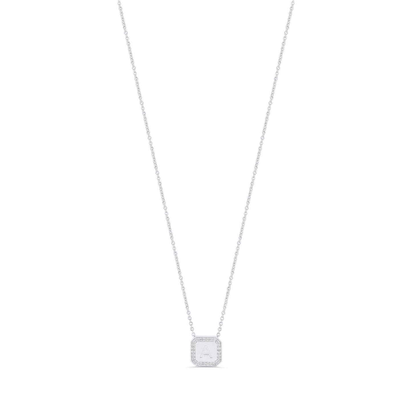 Letter Necklace  - Round Brilliant Diamond