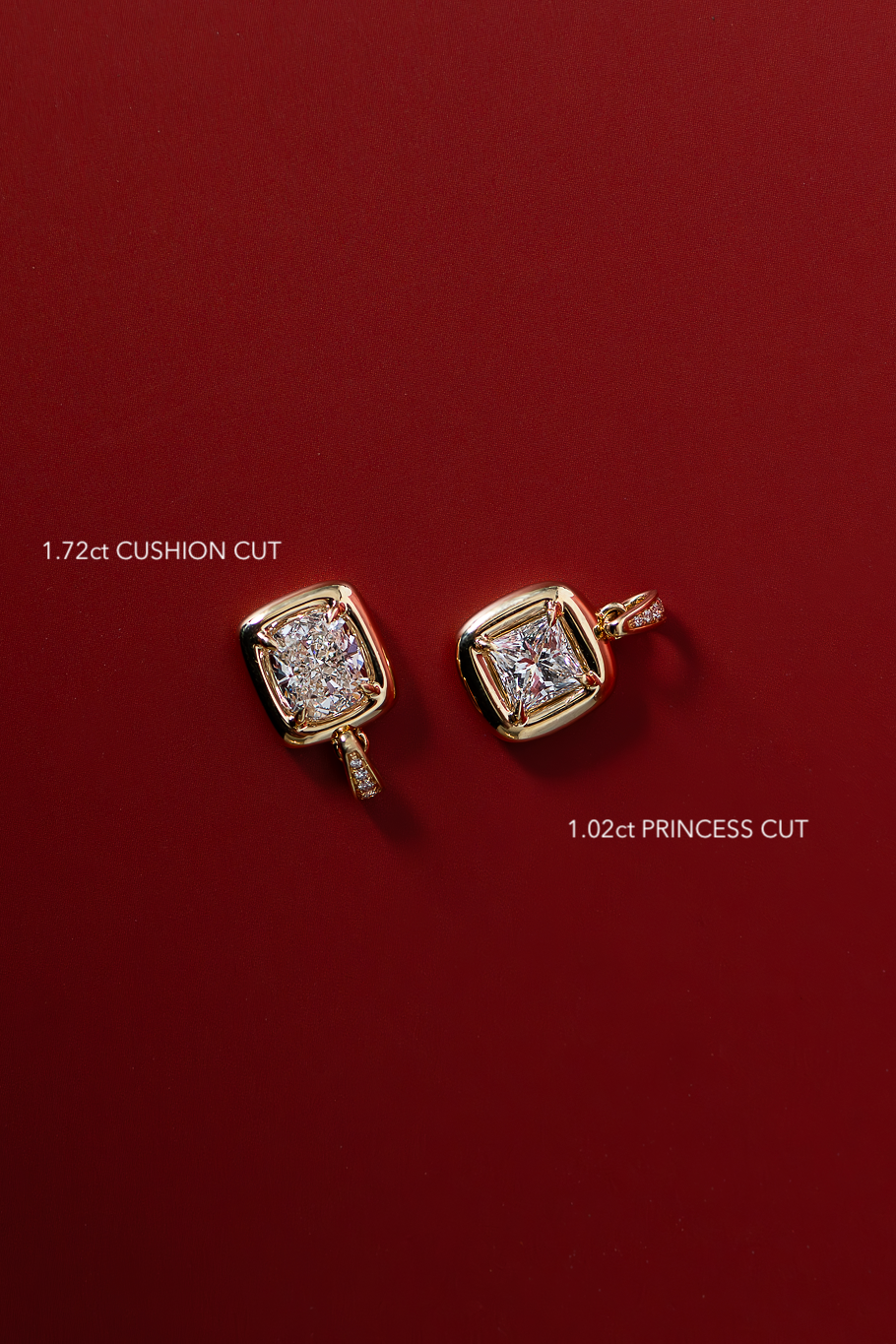 GIA 1.72ct Cushion cut Diamond Bubble Charm