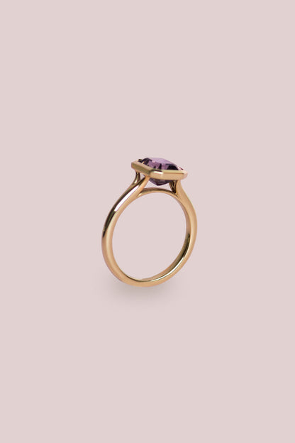 2.31CT Purple Spinel Full Bezel Ring