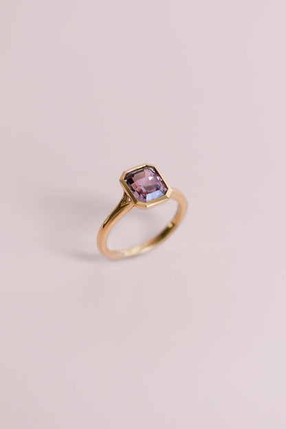 2.31CT Purple Spinel Full Bezel Ring