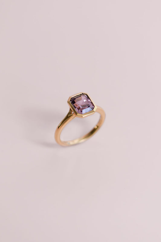2.31CT Purple Spinel Full Bezel Ring