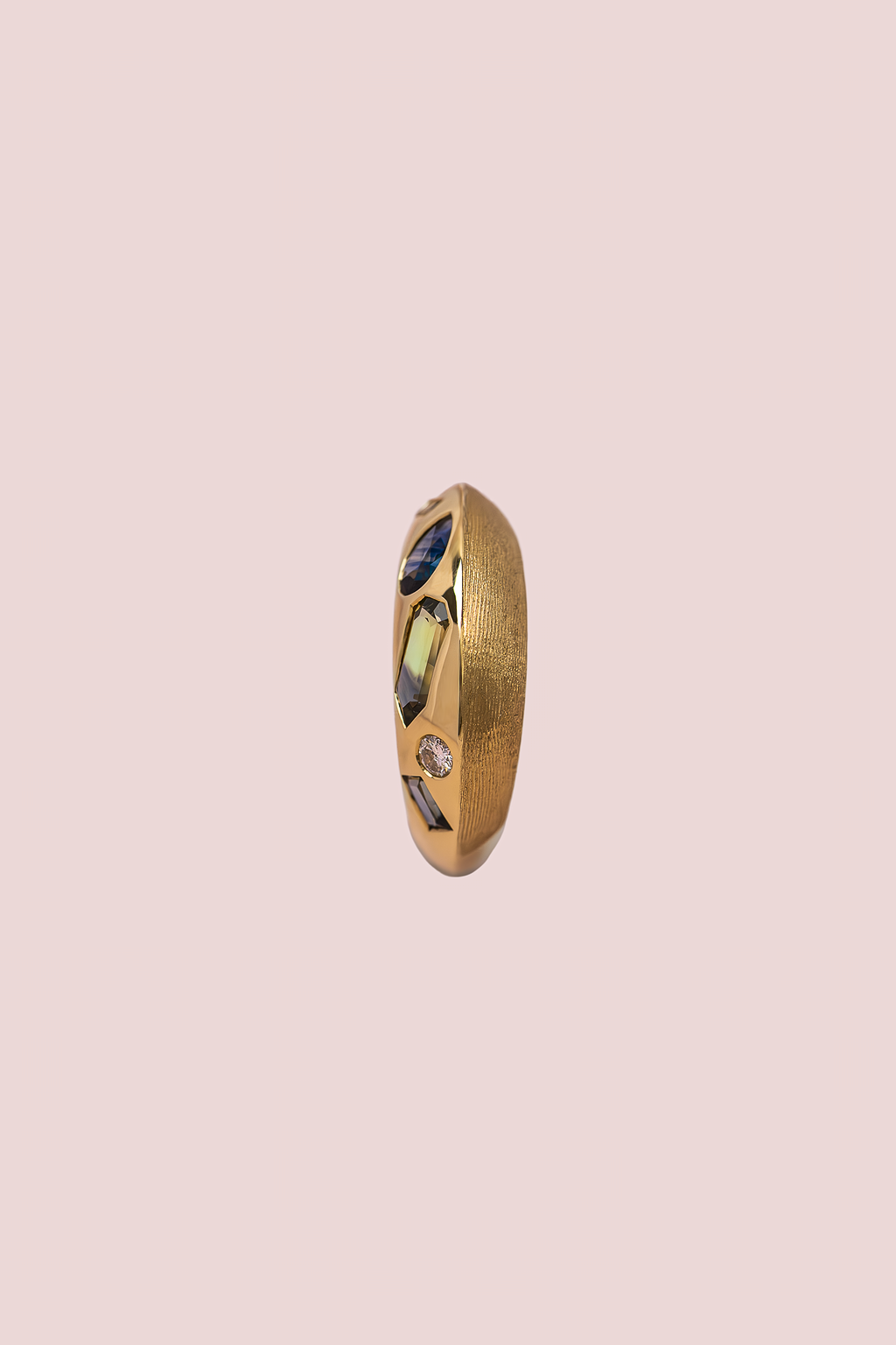 1ct Mixed Sapphire and Diamond Knife edge Ring
