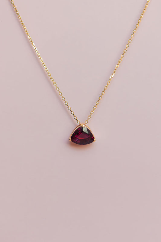 3.93ct Rubelite Necklace with Sliding Pendant