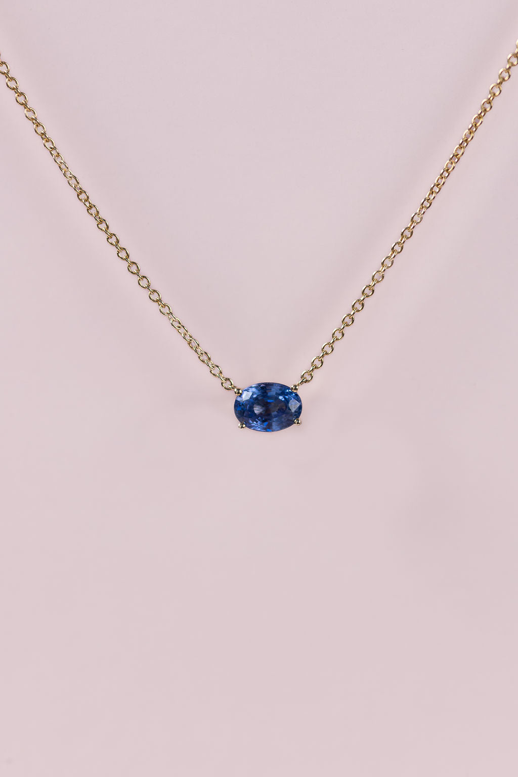 1.27ct Blue Sapphire Pendant Necklace