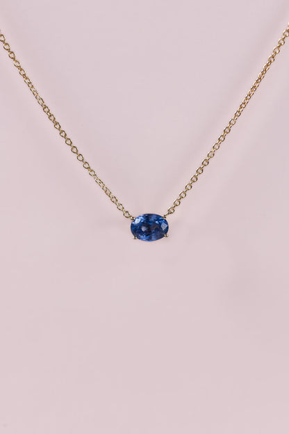 1.27ct Blue Sapphire Pendant Necklace