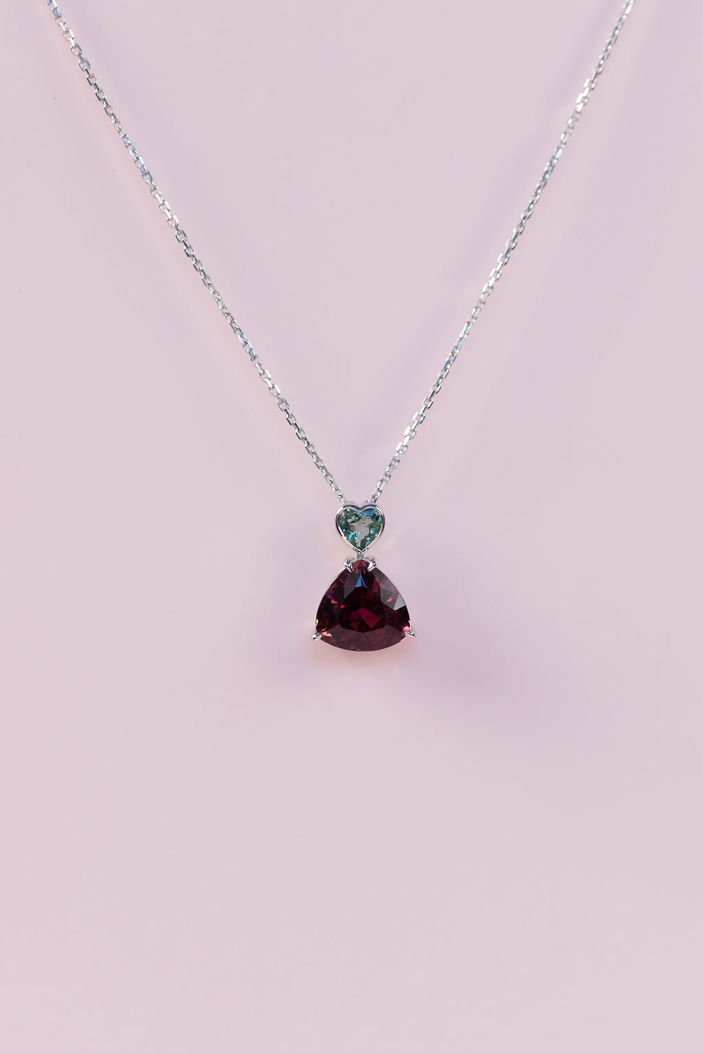 4.46ct & 0.47ct Dual Tourmaline Pendant Necklace