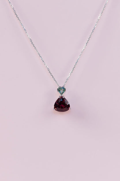 4.46ct & 0.47ct Dual Tourmaline Pendant Necklace