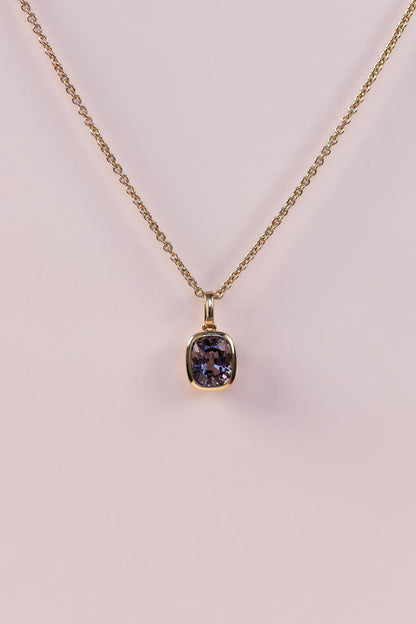 2.3ct Bezel Set Purple Spinel Pendant