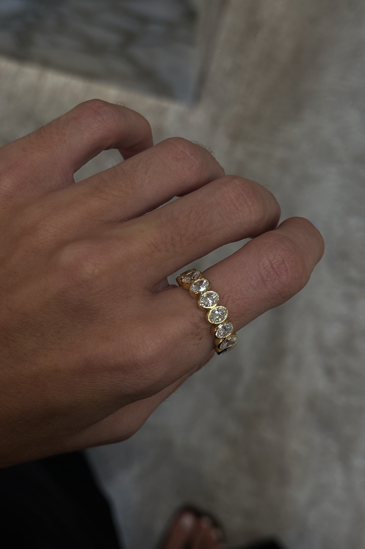 Bezel set Oval Cut half-eternity Band (0.30ct each)