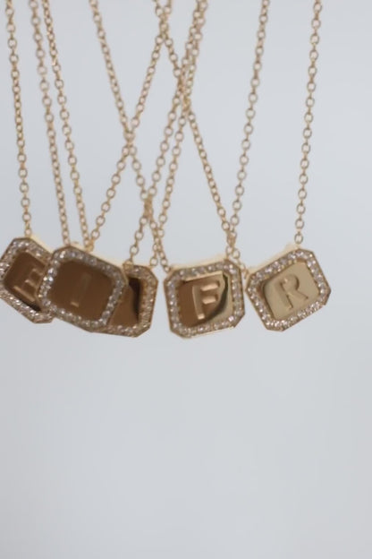 Letter Necklace  - Round Brilliant Diamond