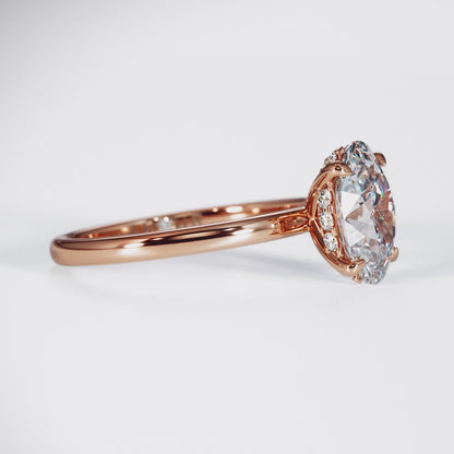 Four Claw Solitaire With Diamond Set Hidden Halo