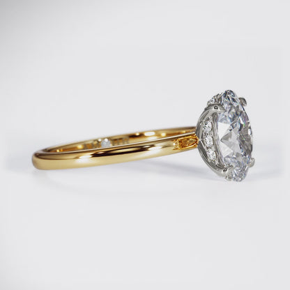 Four Claw Solitaire With Diamond Set Hidden Halo