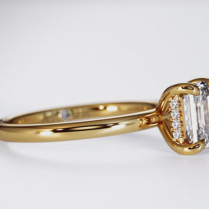 Emerald cut with hidden halo