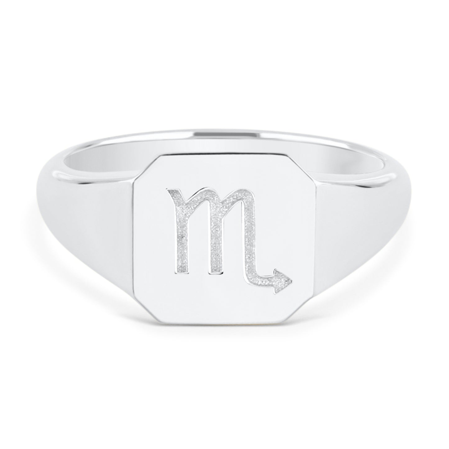 Zodiac Sign Signet Ring - Sterling Silver